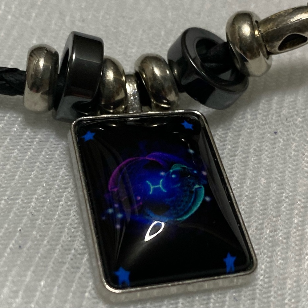 Glass Black Cosmic Necklace with Celestial Design
